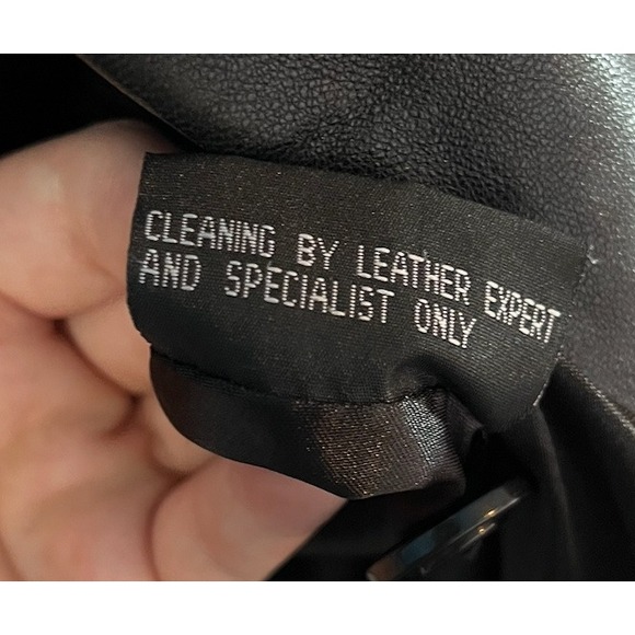 Y2K Vtg Womens Large Black Real Leather Jacket Embroidered Floral Biker Boho - Picture 8 of 10